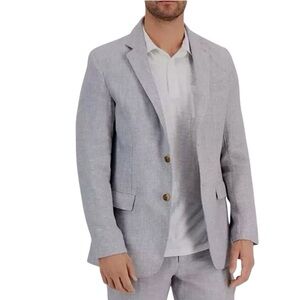 Linen Club Room Luxury Men Blazer Size Large Slate Gray Macy's Two Button Jacket